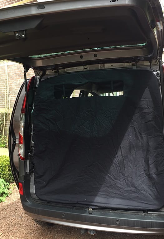 Doek achterkant mini camper